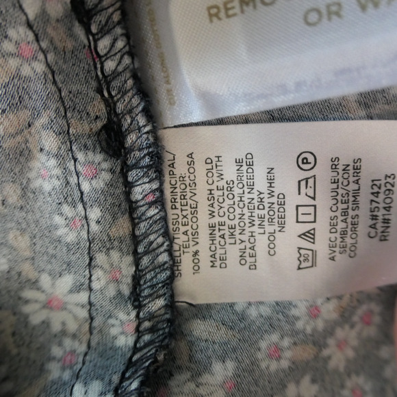 Loft Dress Womens 14 Blue White Pink Floral High Neck Long Sleeve Career Boho - Picture 9 of 10